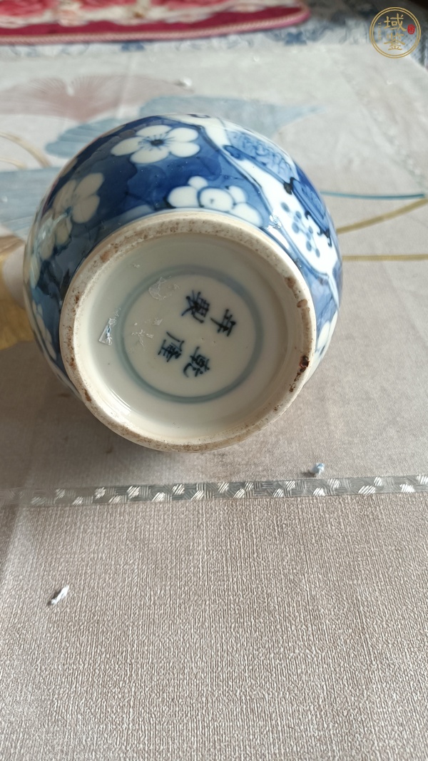 古玩陶瓷青花冰梅開窗博古花卉葫蘆瓶真品鑒賞圖