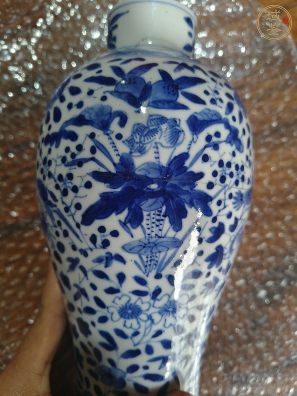 古玩陶瓷青花花鳥花卉紋雞腿瓶真品鑒賞圖