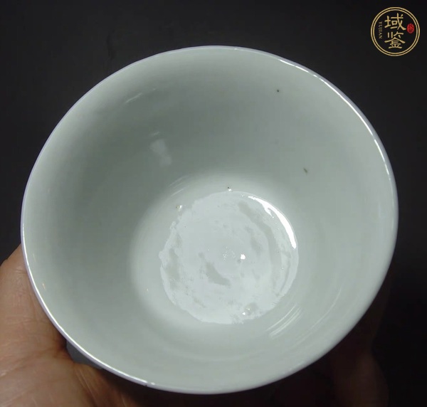 古玩陶瓷清光緒青花花卉紋茶圓真品鑒賞圖