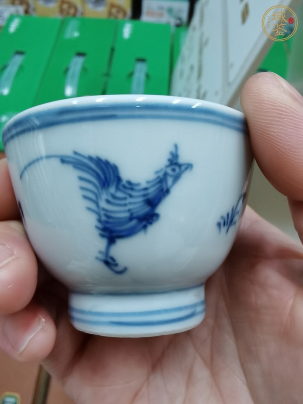 古玩陶瓷青花大吉圖杯 真品鑒賞圖