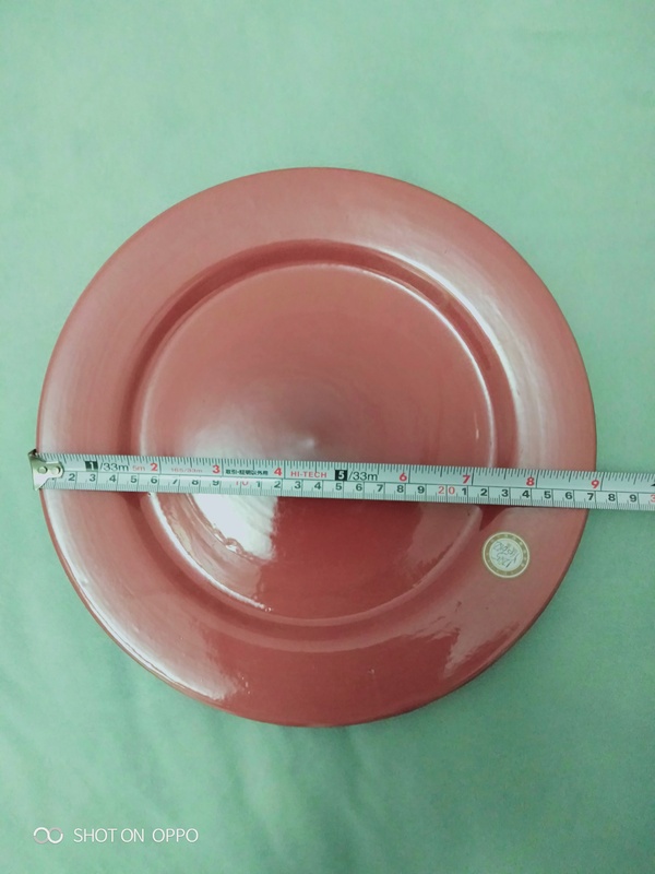 古玩陶瓷胭脂紅釉盤拍賣,當前價格1850元