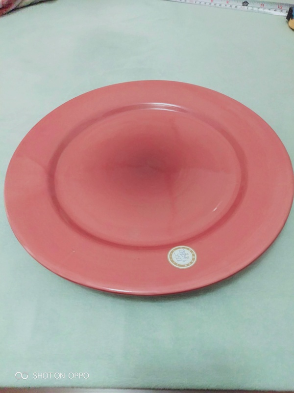 古玩陶瓷胭脂紅釉盤拍賣,當前價格1850元