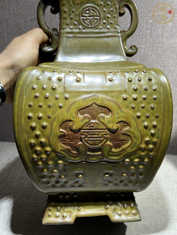 古玩陶瓷茶葉末釉瓶真品鑒賞圖