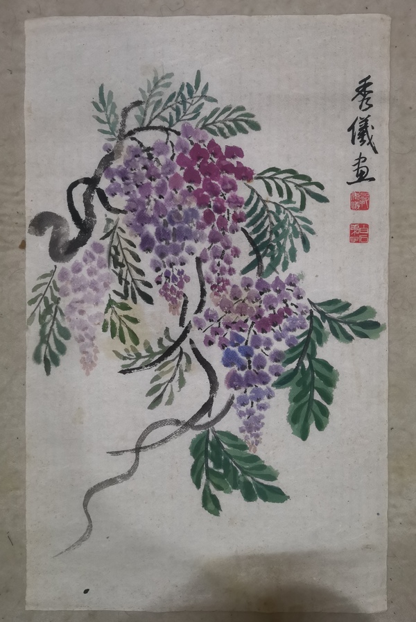 古玩字畫齊白石女弟子愛國民主人士郭秀儀花卉拍賣,當前價格6000元