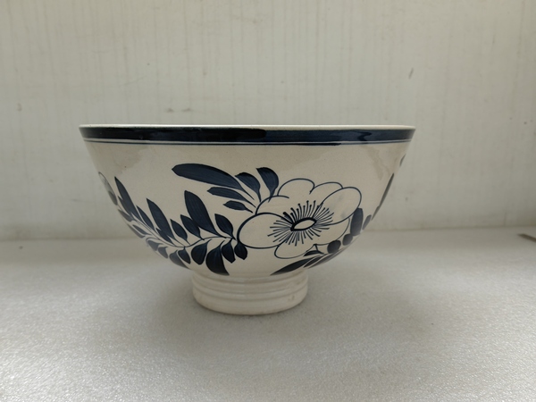 古玩陶瓷磁州窯青花花卉紋碗拍賣,當前價格1200元