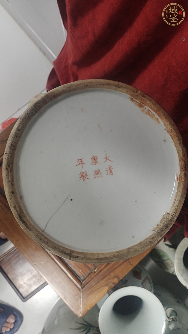 古玩陶瓷三星高照?qǐng)D五彩將軍罐真品鑒賞圖