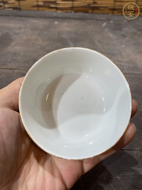 古玩陶瓷花鳥紋粉彩茶圓真品鑒賞圖