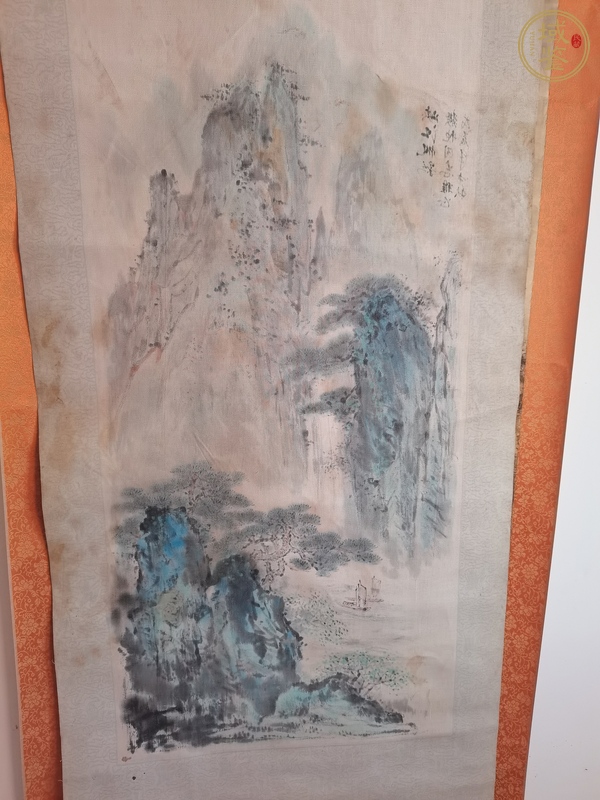 古玩字畫峽江帆影真品鑒賞圖