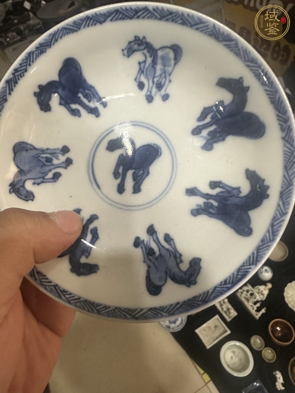 古玩陶瓷青花馬盤真品鑒賞圖