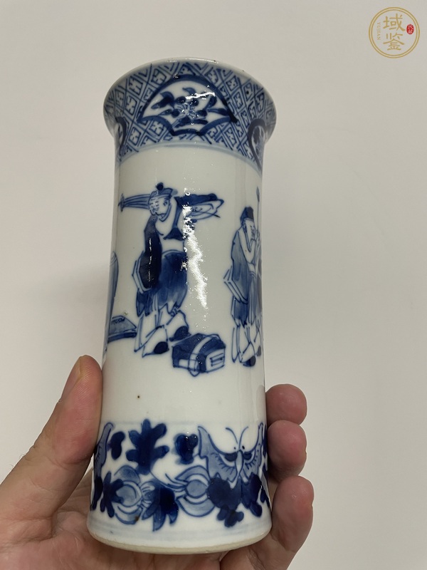 古玩陶瓷青花人物香筒真品鑒賞圖