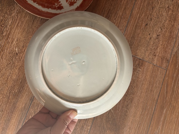 古玩陶瓷礬紅彩花卉紋折腰盤拍賣,當(dāng)前價格680元