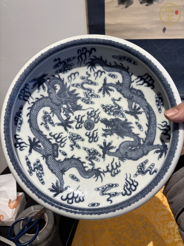 古玩陶瓷青花龍紋水洗 真品鑒賞圖