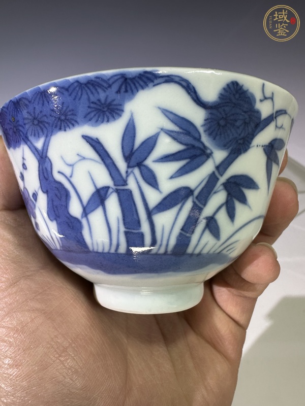 古玩陶瓷青花蓋碗真品鑒賞圖