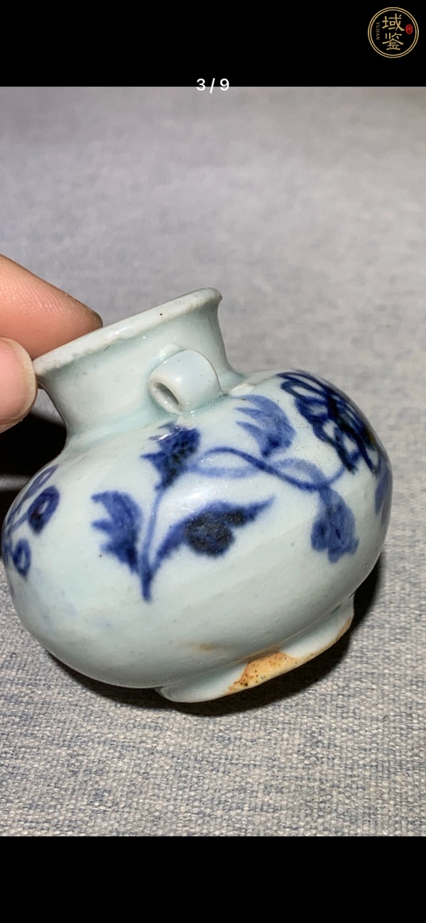 古玩陶瓷青花花卉紋雙系罐，注意品相真品鑒賞圖