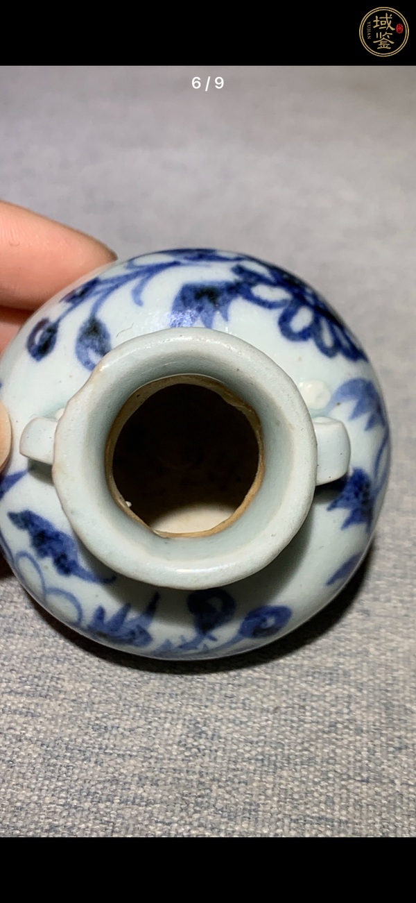 古玩陶瓷青花花卉紋雙系罐，注意品相真品鑒賞圖