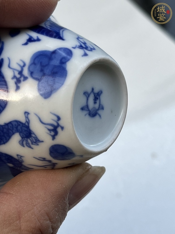 古玩陶瓷青花龍鳳紋馬蹄杯，注意品相真品鑒賞圖