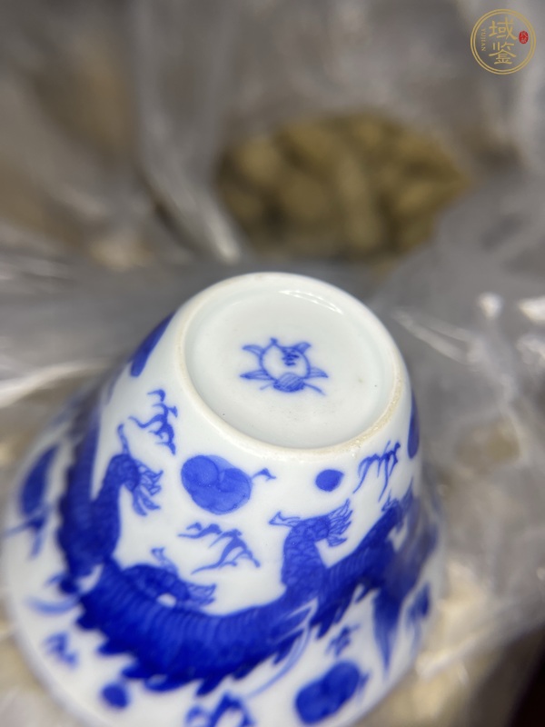 古玩陶瓷青花龍鳳紋馬蹄杯，注意品相真品鑒賞圖