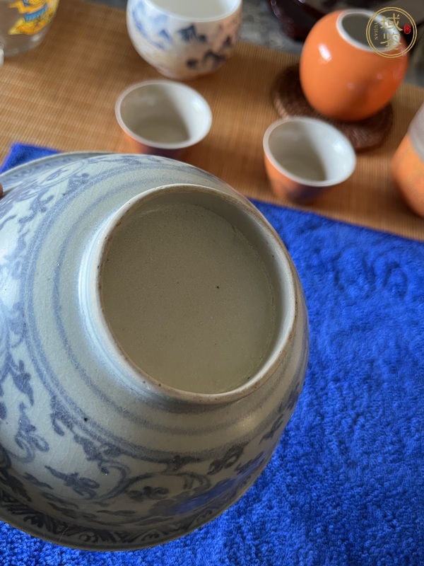 古玩陶瓷青花夔龍紋茶碗真品鑒賞圖