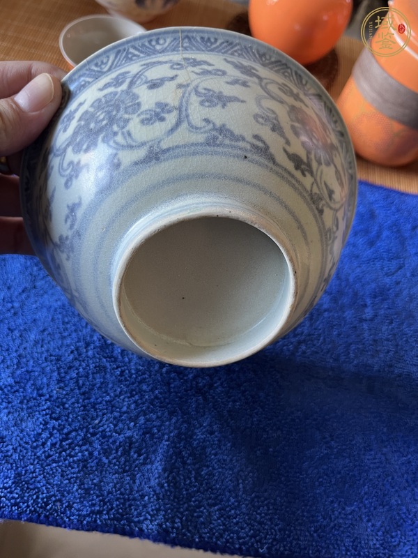 古玩陶瓷青花夔龍紋茶碗真品鑒賞圖