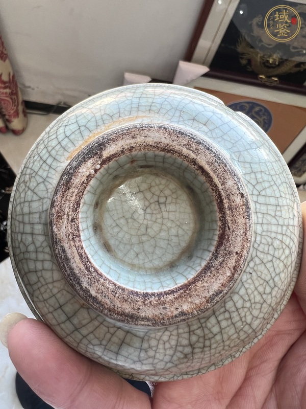 古玩陶瓷漳州窯哥釉茶碗真品鑒賞圖