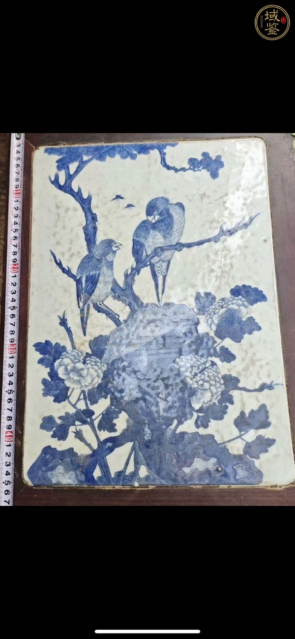 古玩陶瓷青花花鳥紋瓷板 真品鑒賞圖