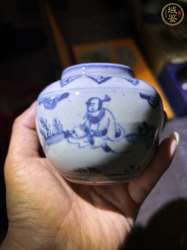 古玩陶瓷青花高士圖罐真品鑒賞圖