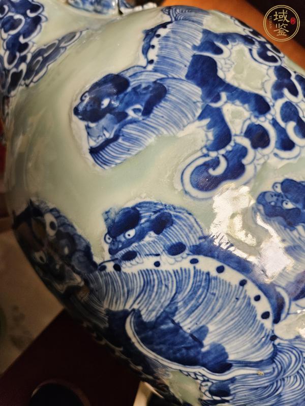 古玩陶瓷豆青釉青花瓶真品鑒賞圖