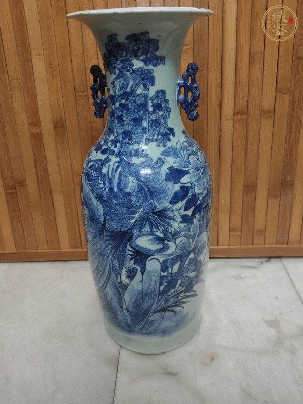 古玩陶瓷花鳥紋青花瓶真品鑒賞圖