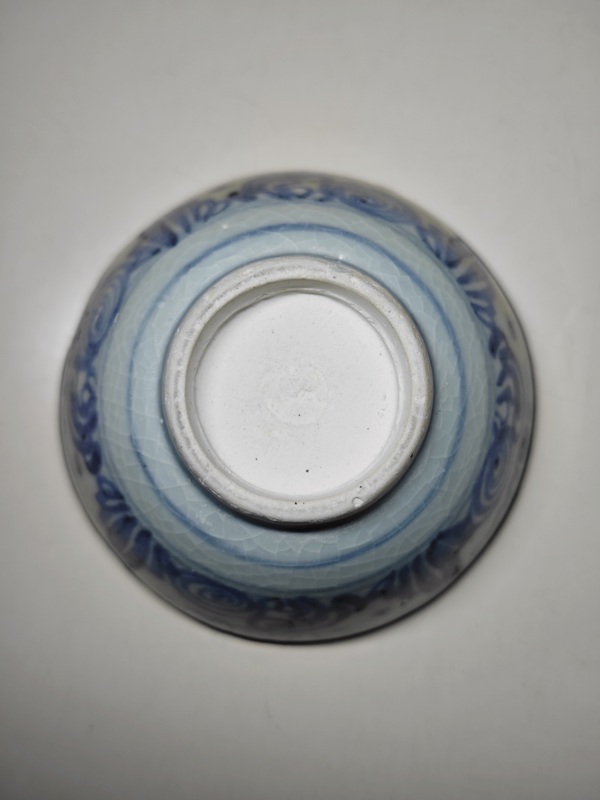 古玩陶瓷明早期青花壽山福海圖茶圓拍賣,當前價格4567元