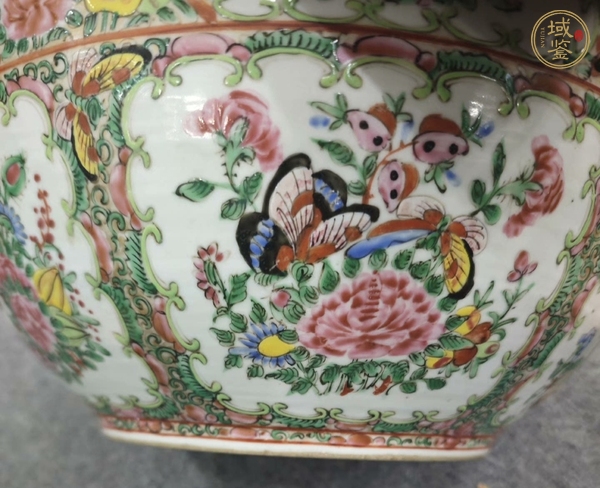 古玩陶瓷廣彩花鳥紋大碗真品鑒賞圖