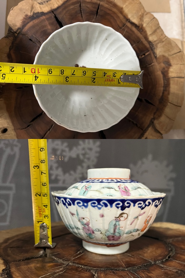 古玩陶瓷粉彩人物故事瓜棱蓋碗拍賣(mài),當(dāng)前價(jià)格1500元