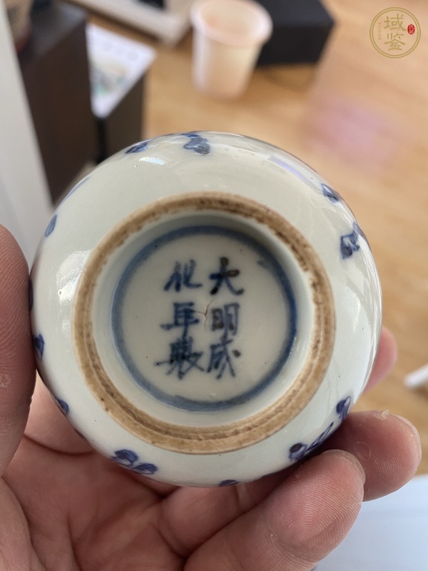 古玩陶瓷馬紋青花杯真品鑒賞圖