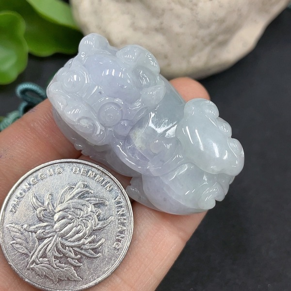 古玩玉器75天然翡翠貔貅掛件 總重27.026g拍賣,當前價格290元
