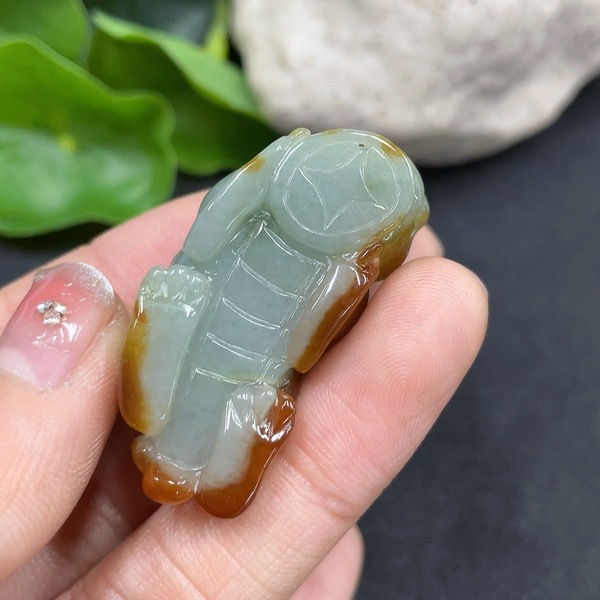 古玩玉器77天然翡翠雕刻貔貅掛件,拍賣,當前價格350元