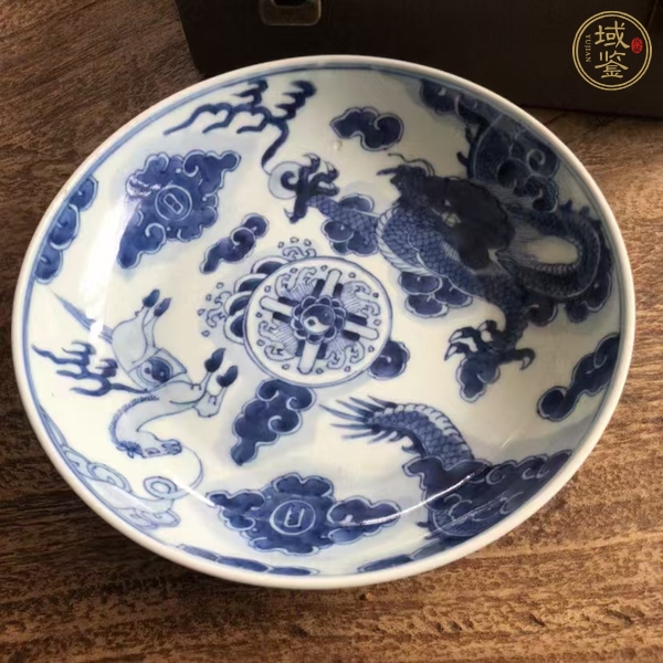 古玩陶瓷青花龍馬盤真品鑒賞圖