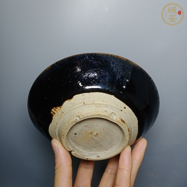 古玩陶瓷磁州窯窯變黑釉茶盞真品鑒賞圖