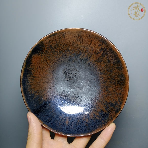 古玩陶瓷磁州窯窯變黑釉茶盞真品鑒賞圖