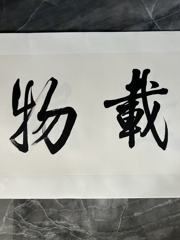 古玩字畫(huà)左中長(zhǎng)《厚德載物》拍賣(mài)，當(dāng)前價(jià)格200元