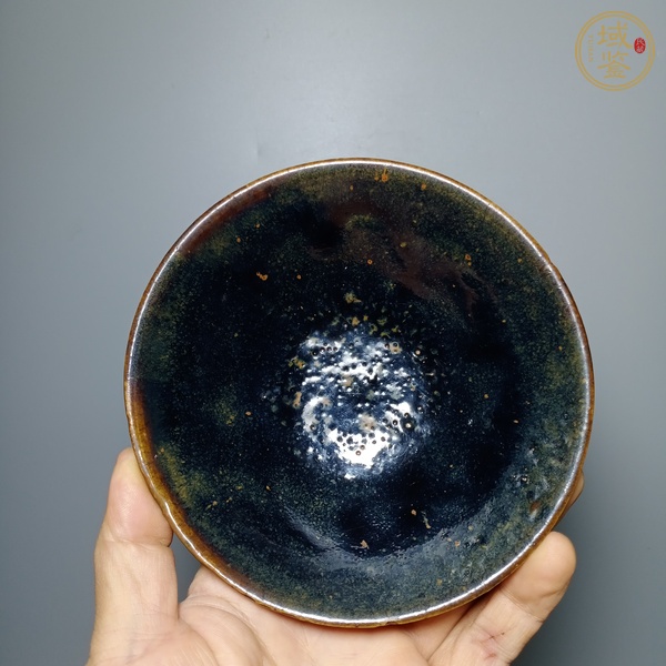 古玩陶瓷磁州窯窯變黑釉茶盞真品鑒賞圖