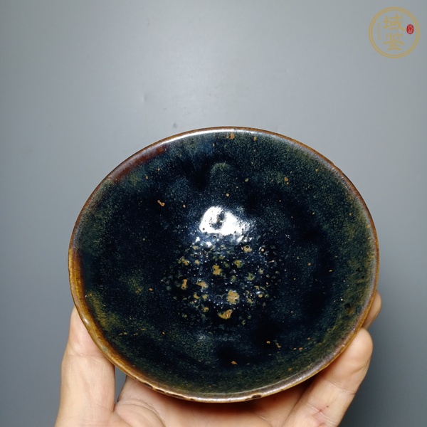 古玩陶瓷磁州窯窯變黑釉茶盞真品鑒賞圖