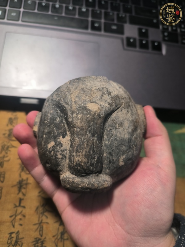 古玩陶瓷灰陶獸面陶塑真品鑒賞圖