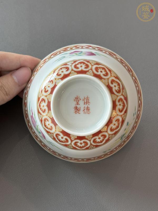 古玩陶瓷福壽三多紋粉彩杯真品鑒賞圖