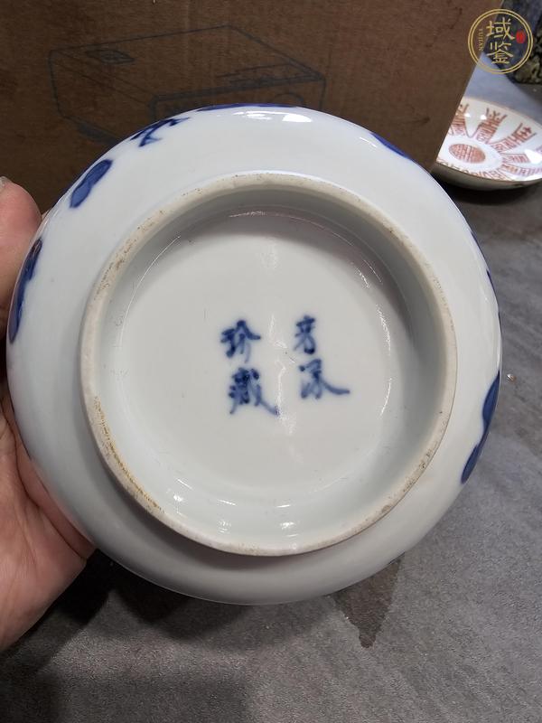 古玩陶瓷青花趕珠龍紋茶碗真品鑒賞圖