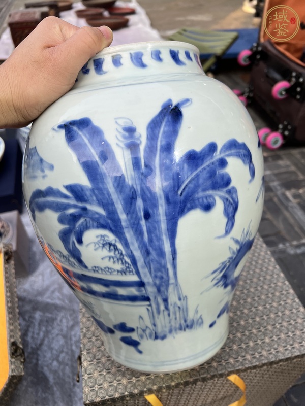 古玩陶瓷青花麒麟芭蕉紋大罐，注意品相真品鑒賞圖