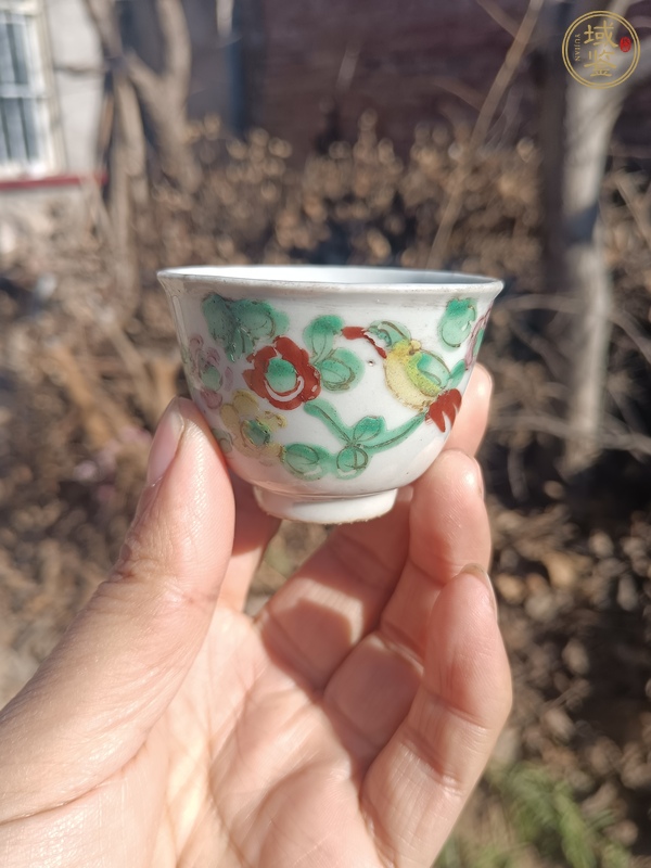 古玩陶瓷粉彩花鳥紋杯真品鑒賞圖