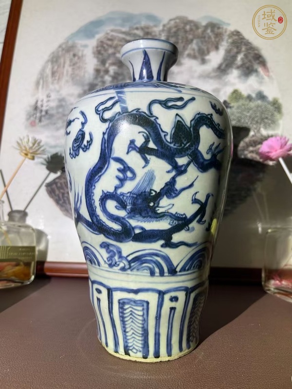 古玩陶瓷青花龍紋梅瓶真品鑒賞圖