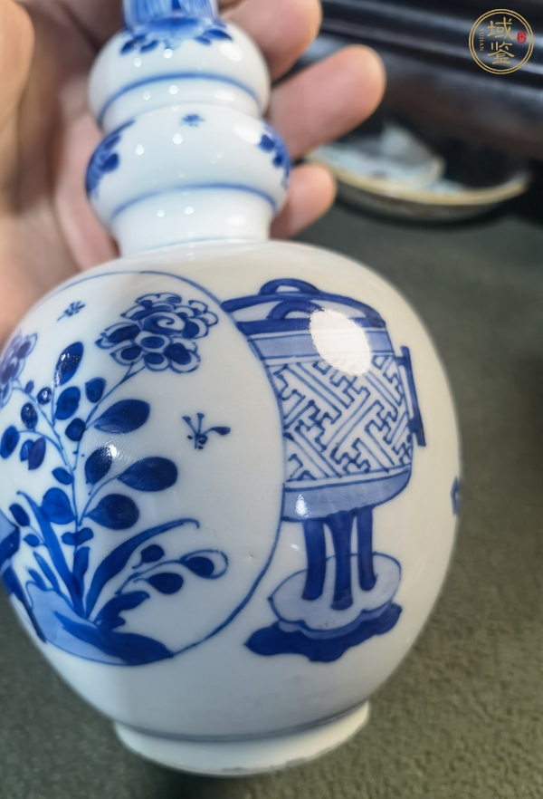 古玩陶瓷青花博古圖葫蘆瓶，注意品相真品鑒賞圖