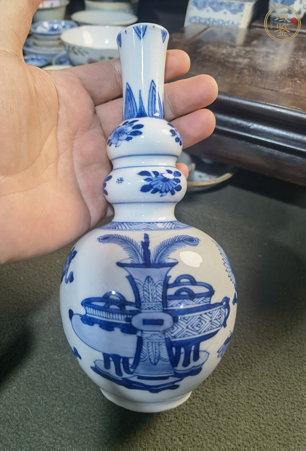 古玩陶瓷青花博古圖葫蘆瓶，注意品相真品鑒賞圖