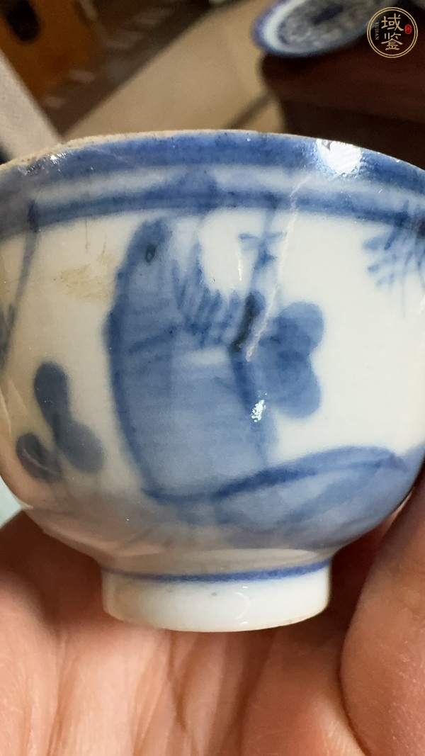 古玩陶瓷青花三星高照?qǐng)D茶杯真品鑒賞圖