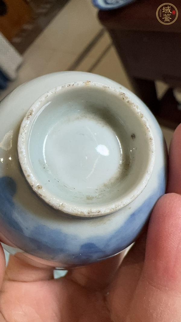 古玩陶瓷青花三星高照?qǐng)D茶杯真品鑒賞圖